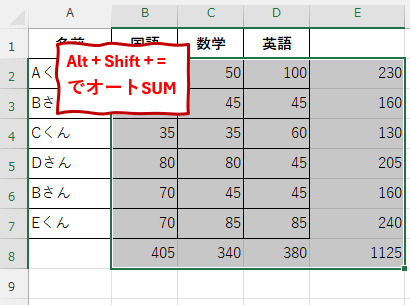 Ctrl+Shift+*の使用例画像４