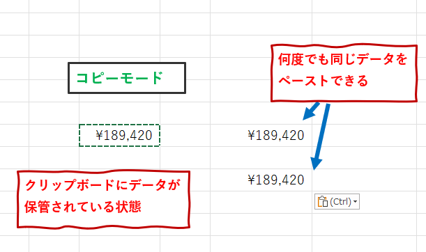 「コピーモード」の説明画像